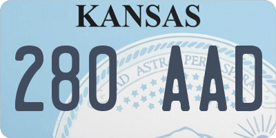 KS license plate 280AAD