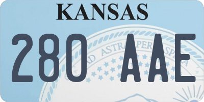 KS license plate 280AAE