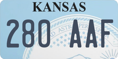 KS license plate 280AAF