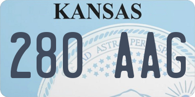 KS license plate 280AAG