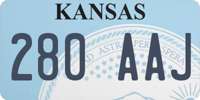 KS license plate 280AAJ