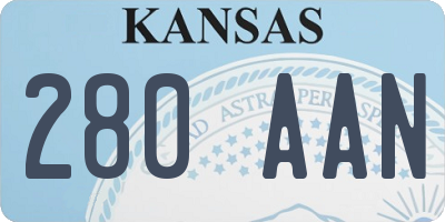 KS license plate 280AAN