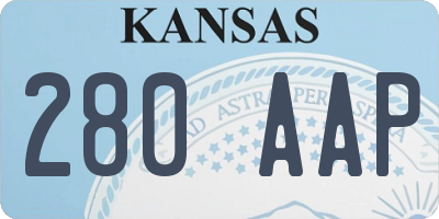 KS license plate 280AAP