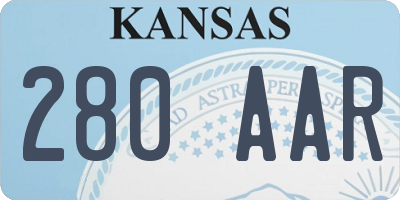 KS license plate 280AAR