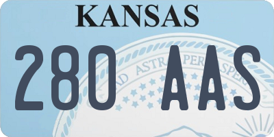 KS license plate 280AAS