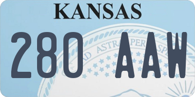 KS license plate 280AAW