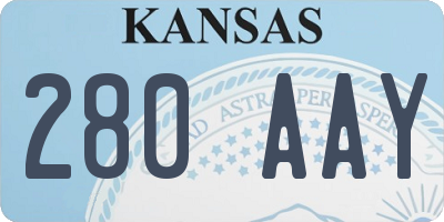 KS license plate 280AAY