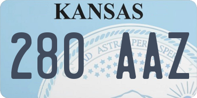 KS license plate 280AAZ