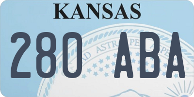 KS license plate 280ABA
