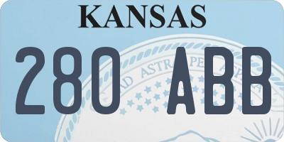 KS license plate 280ABB