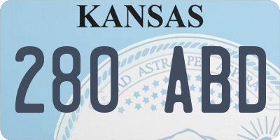 KS license plate 280ABD