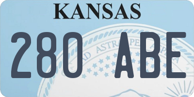 KS license plate 280ABE