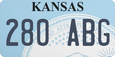 KS license plate 280ABG