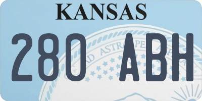 KS license plate 280ABH