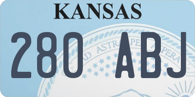 KS license plate 280ABJ