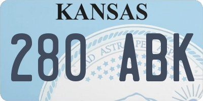 KS license plate 280ABK