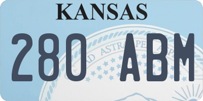 KS license plate 280ABM