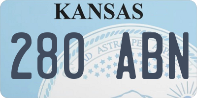 KS license plate 280ABN