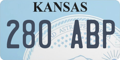 KS license plate 280ABP
