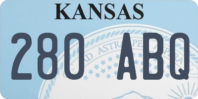 KS license plate 280ABQ