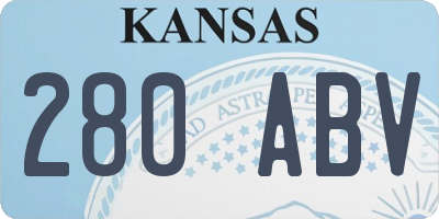 KS license plate 280ABV