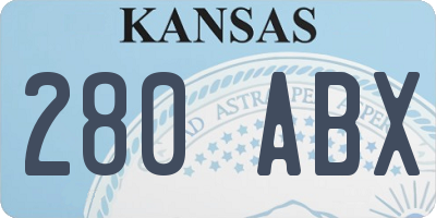 KS license plate 280ABX