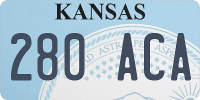 KS license plate 280ACA