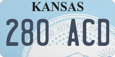 KS license plate 280ACD