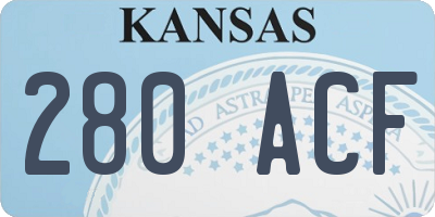 KS license plate 280ACF