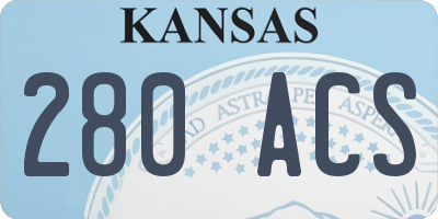 KS license plate 280ACS