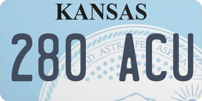 KS license plate 280ACU