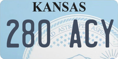 KS license plate 280ACY