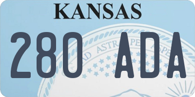 KS license plate 280ADA