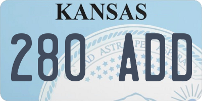 KS license plate 280ADD