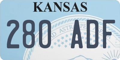 KS license plate 280ADF