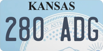KS license plate 280ADG