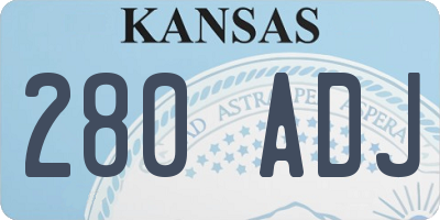 KS license plate 280ADJ