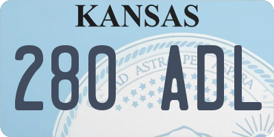 KS license plate 280ADL