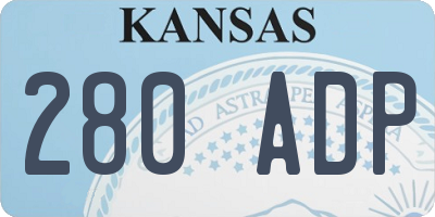 KS license plate 280ADP