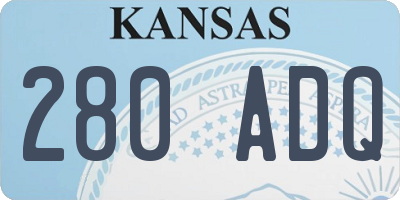 KS license plate 280ADQ