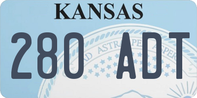 KS license plate 280ADT