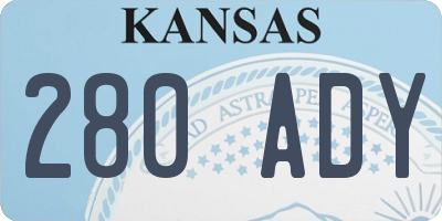KS license plate 280ADY