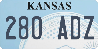 KS license plate 280ADZ