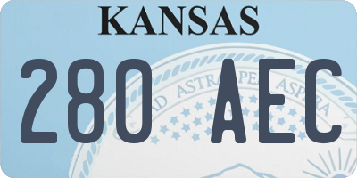 KS license plate 280AEC