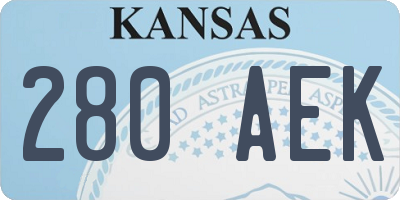 KS license plate 280AEK