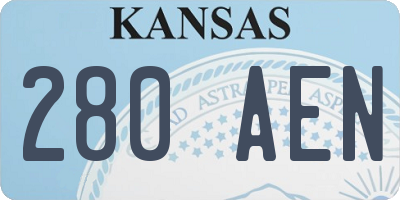 KS license plate 280AEN