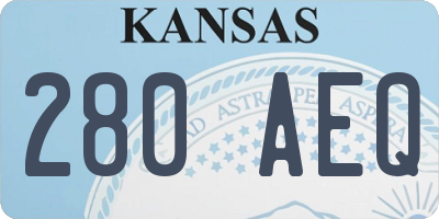 KS license plate 280AEQ