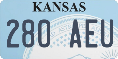 KS license plate 280AEU