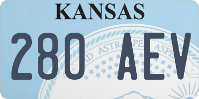 KS license plate 280AEV