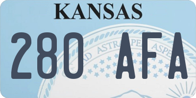 KS license plate 280AFA